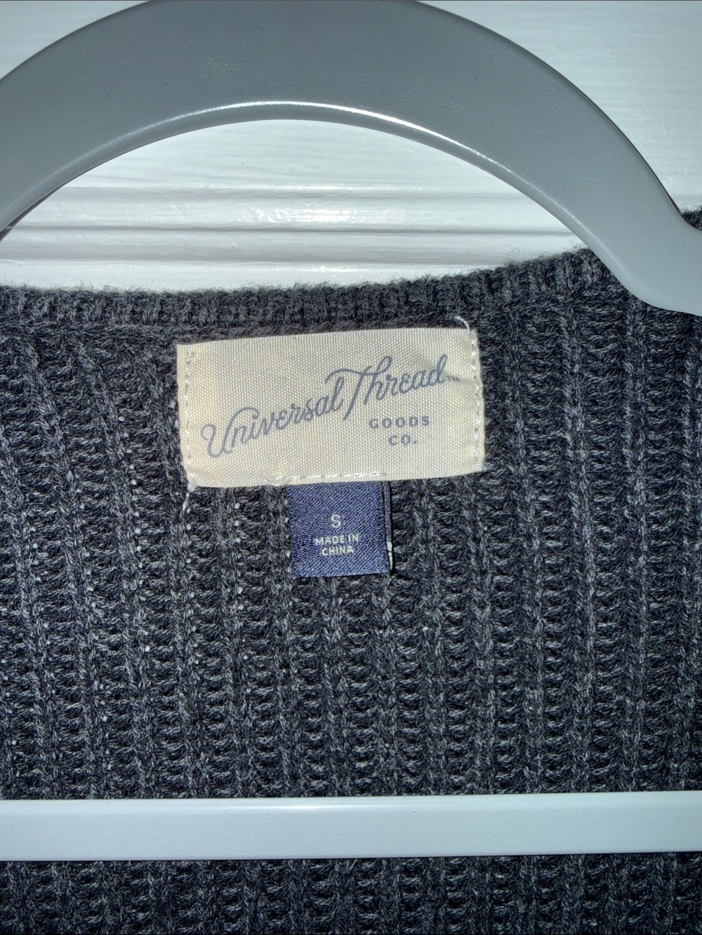 Universal Thread Grey Open-Front Ribbed Cardigan - Picture 3 of 3